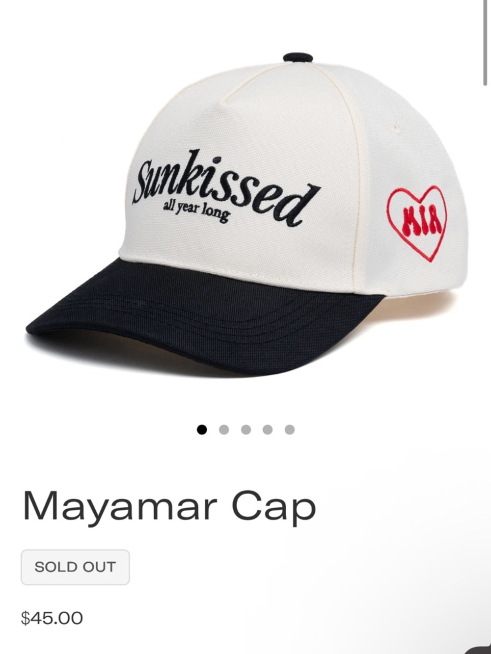 Mayamar Miami Love Sunkissed All Year Long Trucker Hat, Black and Cream NWT
